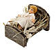 Jesus Child in a wood manger, statue for Neapolitan Nativity Scene with 8 cm characters s2