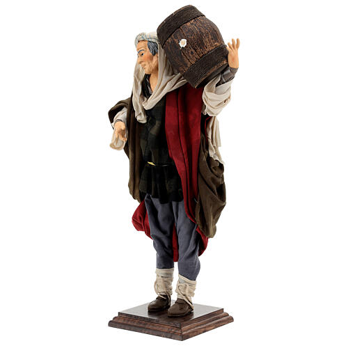 Homme avec tonneau santon terre cuite 45 cm crèche napolitaine 3