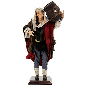 Uomo con botte statua terracotta 45 cm presepe napoletano