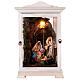 White glass case 50x30x30 cm with 18 cm Holy Family, of Neapolitan Nativity Scene s1