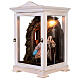 White glass case 50x30x30 cm with 18 cm Holy Family, of Neapolitan Nativity Scene s3