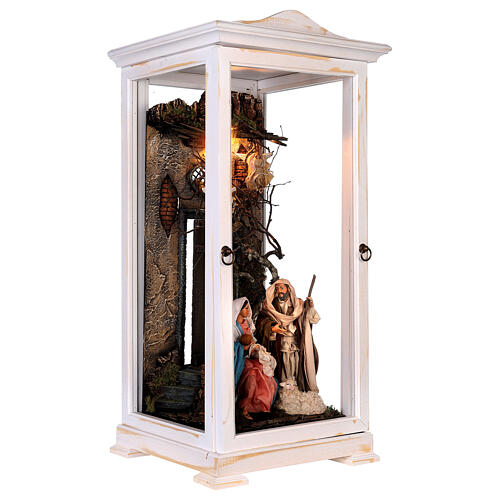 Holy Family statue 22 cm white case 25x25x60 Neapolitan nativity 4