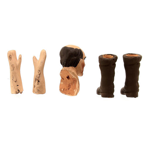 Głowa, ręce, buty - mężczyzna 13 cm, szopka neapolitańska 4