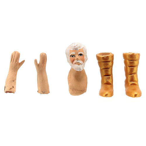 Głowa, dłonie i nogi, 13 cm, szopka neapolitańska 1