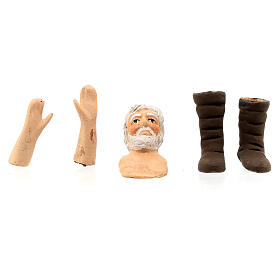 Körperteile-Set aus Terrakotta, Mann, für 13 cm Krippe
