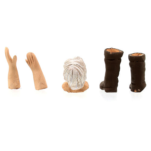 Testa mani piedi presepe cm 13 uomo presepe napoletano 4