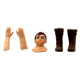 Körperteile-Set aus Terrakotta, Pfeifender, für 13 cm Krippe