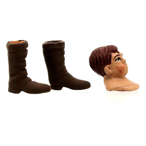 Głowa, ręce, nogi, trębacz 13 cm, szopka neapolitańska 3