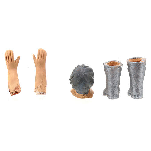 Körperteile-Set aus Terrakotta, Heiliger König, für 13 cm Krippe 4