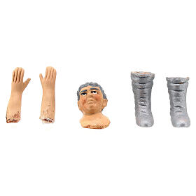 Głowa, ręce, nogi, białe, 13 cm, szopka neapolitańska
