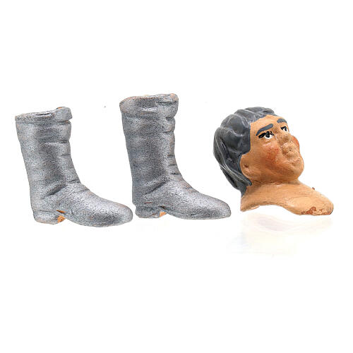 Głowa, ręce, nogi, białe, 13 cm, szopka neapolitańska 3