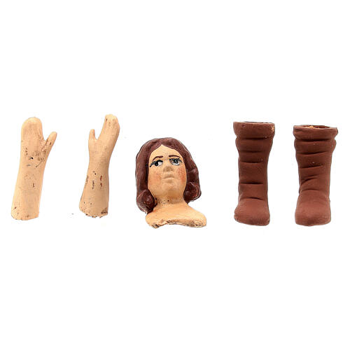 Głowa, ręce, nogi, młoda kobieta, 13 cm, szopka neapolitańska 1