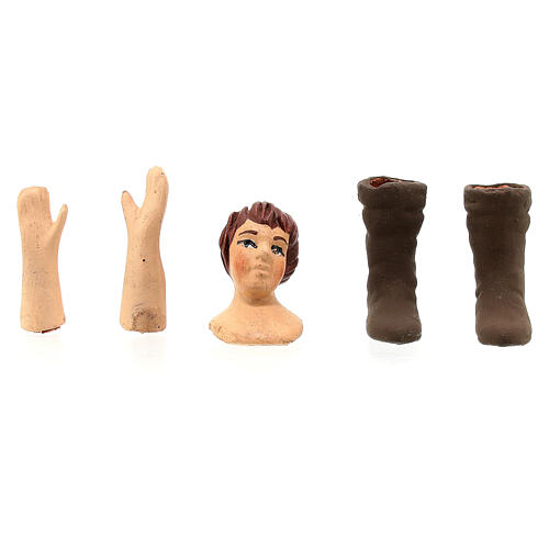Körperteile-Set aus Terrakotta, Junge, für 13 cm Krippe 1