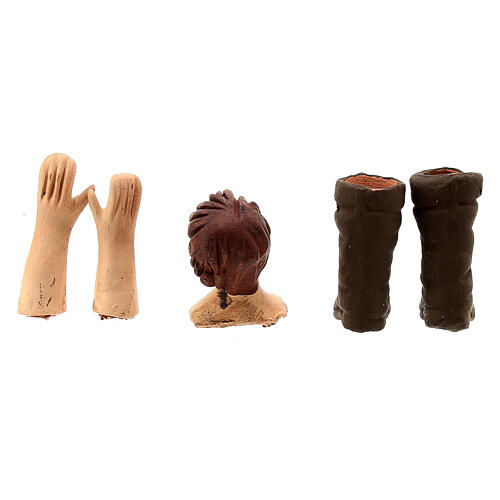 Körperteile-Set aus Terrakotta, Junge, für 13 cm Krippe 4
