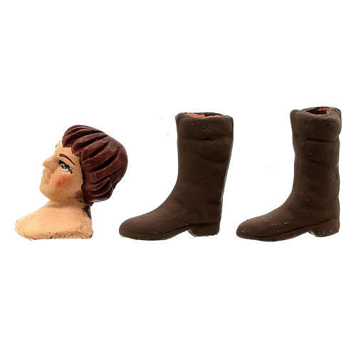 Głowa, ręce, nogi chłopca, 13 cm, szopka neapolitańska 2