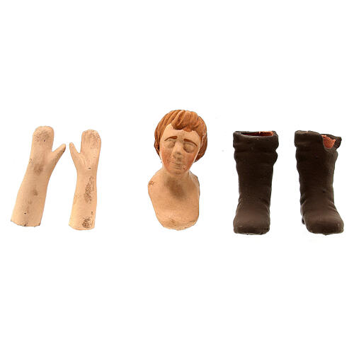 Körperteile-Set aus Terrakotta, Benino, für 13 cm Krippe 1