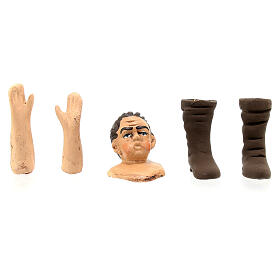 Głowa ręce nogi góralskiego muzykanta, 13 cm, do szopki neapolitańskiej