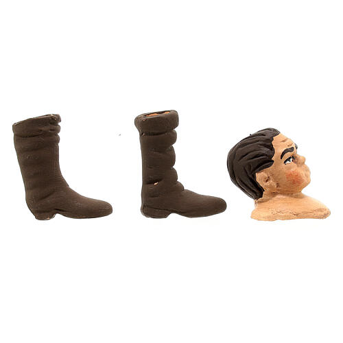 Głowa ręce nogi góralskiego muzykanta, 13 cm, do szopki neapolitańskiej 3