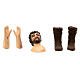 Körperteile-Set aus Terrakotta, Mann mit dunklem Haar, für 13 cm Krippe s1