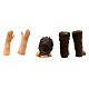 Conjunto cabeça mãos pés para homem de cabelo castanho escuro de 13 cm para presépio napolitano s4