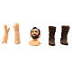 Körperteile-Set aus Terrakotta, Mann mit dunkelbraunem Haar, für 13 cm Krippe s1