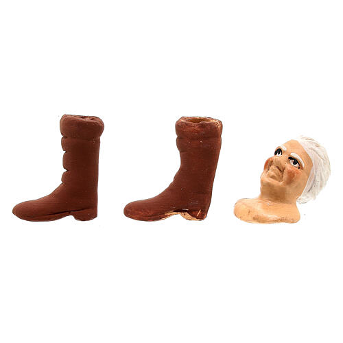 Głowa, ręce, nogi, starsza kobieta, szopka neapolitańska 13 cm 2