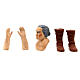 Körperteile-Set aus Terrakotta, ältere Frau mit grauem Haar, für 13 cm Krippe s4