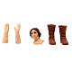 Körperteile-Set aus Terrakotta, junge Frau, für 13 cm Krippe s1