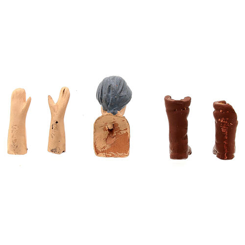 Körperteile-Set aus Terrakotta, reife Frau, für 13 cm Krippe 4