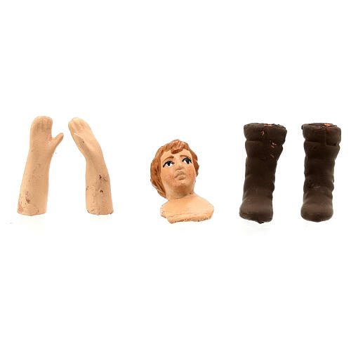 Körperteile-Set aus Terrakotta, junges Mädchen, für 13 cm Krippe 1