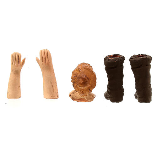 Körperteile-Set aus Terrakotta, junges Mädchen, für 13 cm Krippe 4