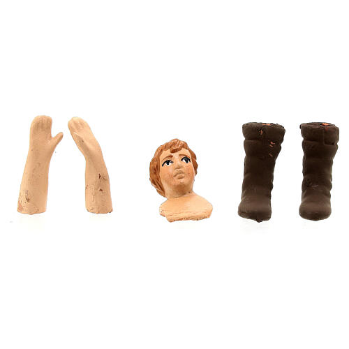 Testa mani piedi giovane ragazza 13 cm presepe napoletano 1