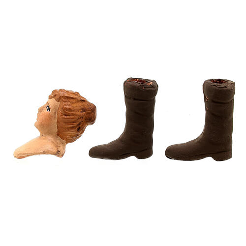 Testa mani piedi giovane ragazza 13 cm presepe napoletano 2