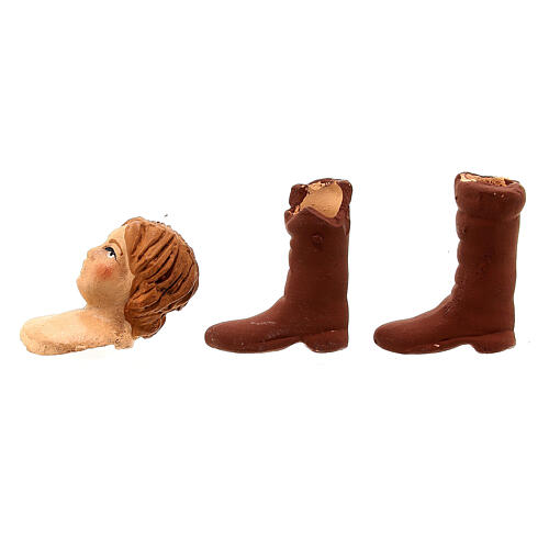 Set testa mani piedi giovane donna 13 cm presepe napoletano 2