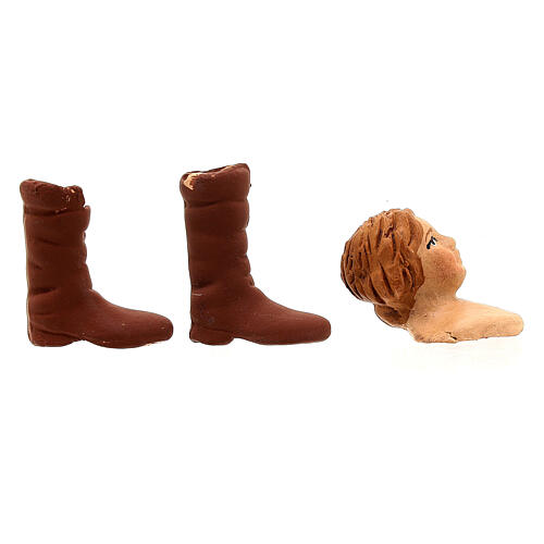 Set testa mani piedi giovane donna 13 cm presepe napoletano 3