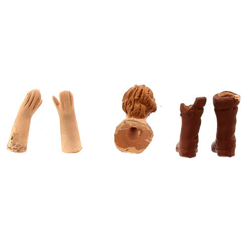 Set testa mani piedi giovane donna 13 cm presepe napoletano 4
