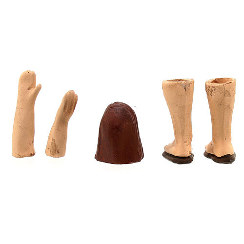 Körperteile-Set aus Terrakotta, Muttergottes, für 13 cm Krippe 4