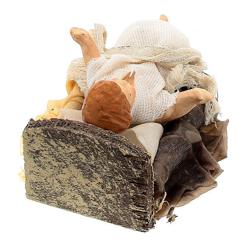 Bambino Gesù nella sua culla 13 cm presepe napoletano 4
