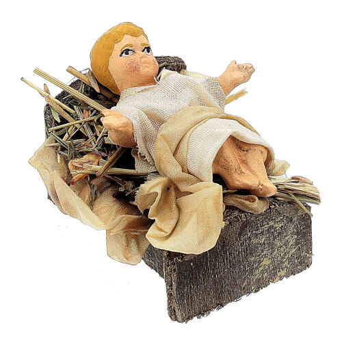 Jesus Child in the manger, statue for Neapolitan Nativity Scene with 15 cm characters 3