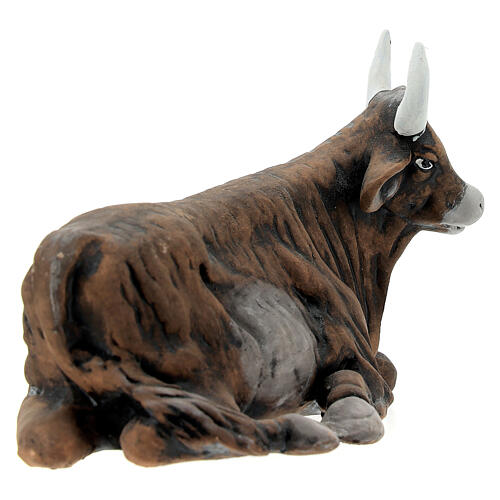 Statua bue 13 cm presepe napoletano terracotta 3