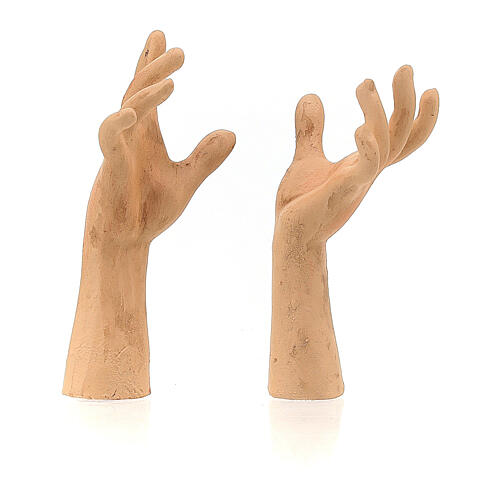 Kit testa mani piedi donna bionda 35 cm occhi di vetro presepe 4