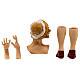 Kit testa mani piedi donna bionda 35 cm occhi di vetro presepe s6