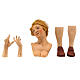 Zestaw głowa ręce nogi, kobieta blondynka, szklane oczy, szopka 35 cm s1