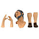Körperteile-Set aus Terrakotta, Mann mit grauem Haar, für 35 cm Krippe s1