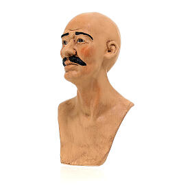Kit tête avec yeux en verre mains pieds homme avec moustache 35 cm crèche napolitaine