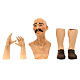 Zestaw głowa ręce nogi mężczyzny z wąsami, szklane oczy, szopka neapolitańska 35 cm s1