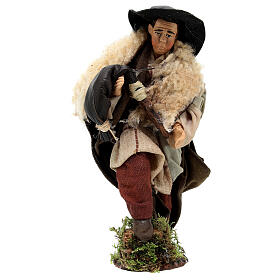 Zampognaro con zampogna in legno 15 cm presepe napoletano