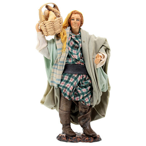 Man with bread for Neapolitan Nativity Scene with 15 cm characters 1