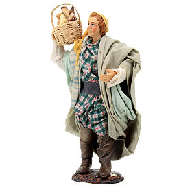 Figurine homme avec pain pour crèche napolitaine 15 cm