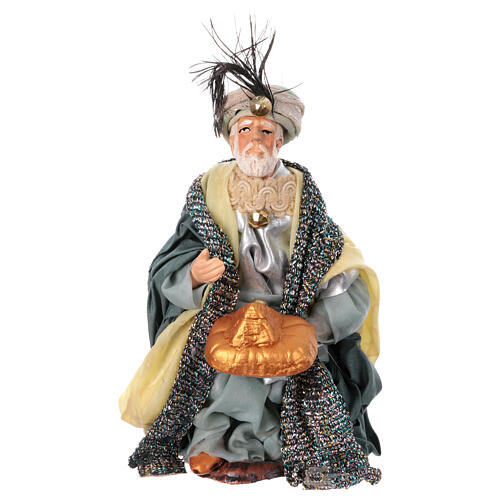 White Wise Man for Neapolitan Nativity Scene with 15 cm characters 1